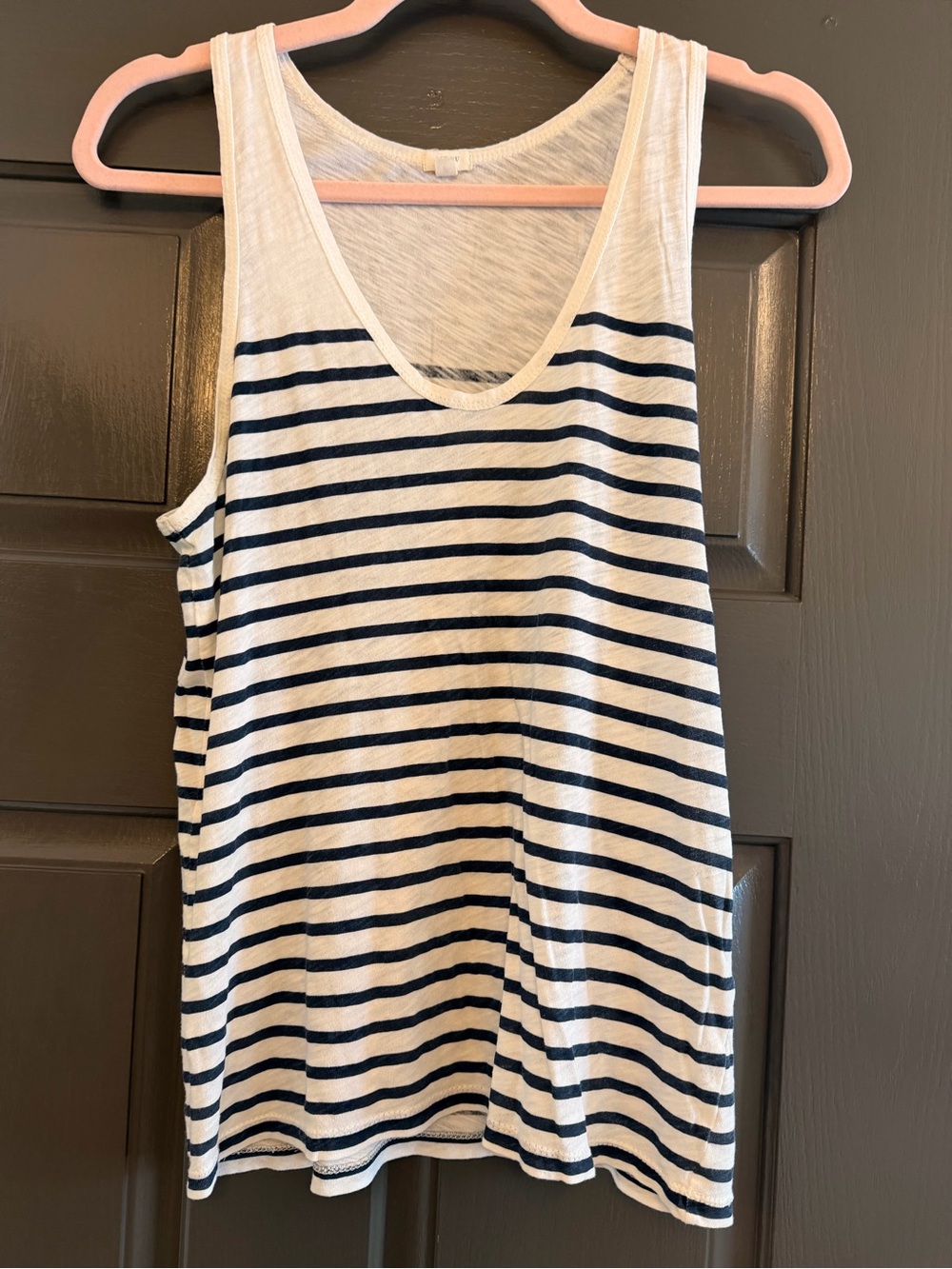 J. Crew Light Pink and Cream Tank Top